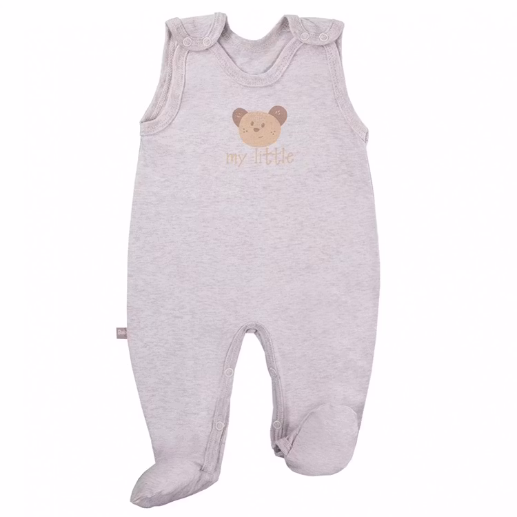 Grå ärmlös sparkdräkt med björnmotiv - Tiny Teddy