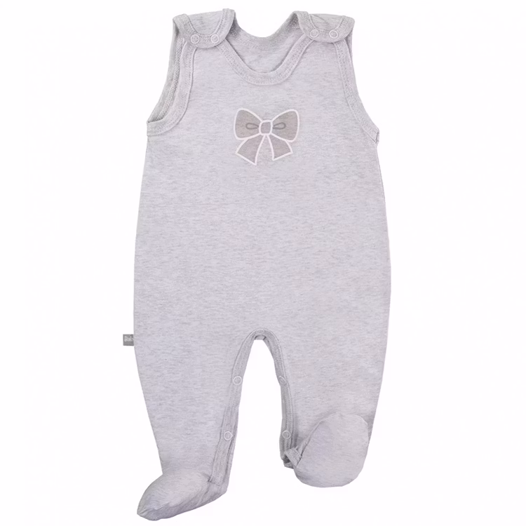 Grå ärmlös sparkdräkt med rosett - Tiny Bow