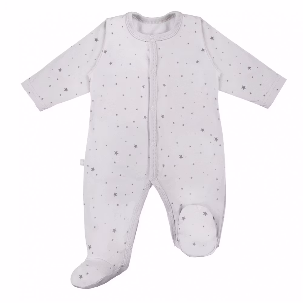 Grå långärmad sparkdräkt med stjärnmotiv - Tiny Star