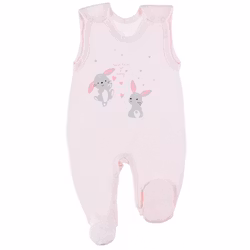 Rosa ärmlös sparkdräkt med kaniner - Family