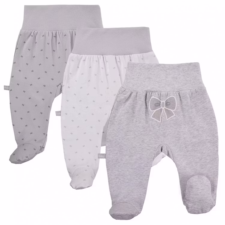 3-pack grå byxor med och hela fötter från kollektionen Tiny Bow