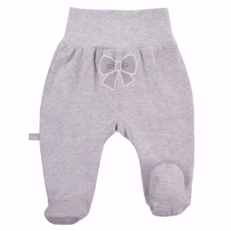 Grå byxa med rosett och hela fötter från kollektionen Tiny Bow