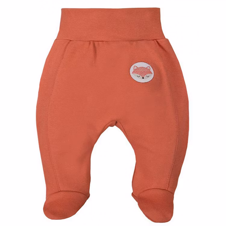 Orange premium byxa med sött rävmotiv och hela fötter från kollektionen Adventure