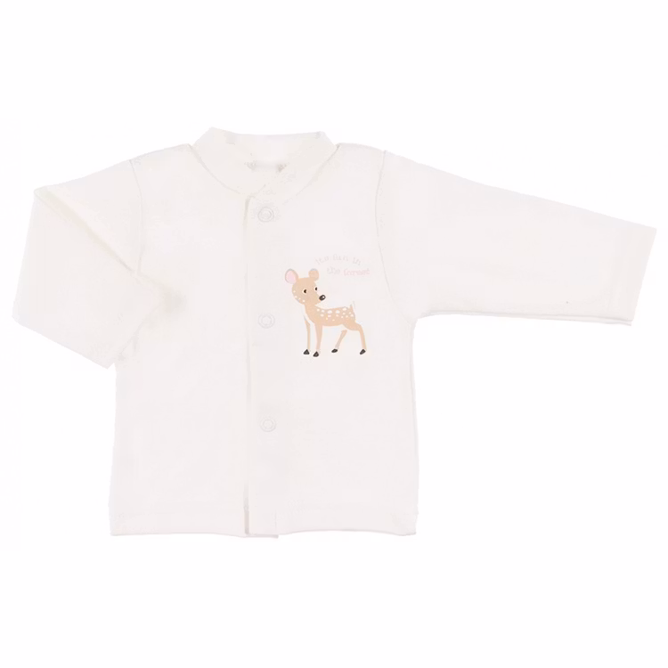 Beige tröja med rådjursmotiv och hel knäppning från kollektionen Deer