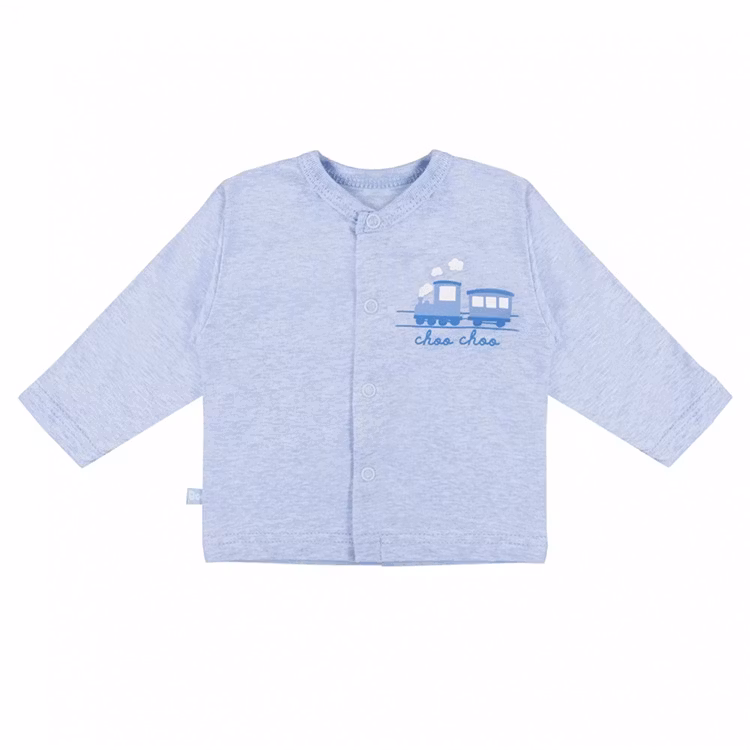 blå tröja med tågmotiv från kollektionen Tiny Blue