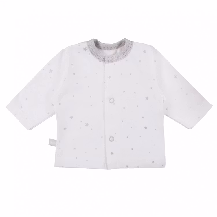långärmad vit tröja med stjärnmönster från kollektionen Tiny Star