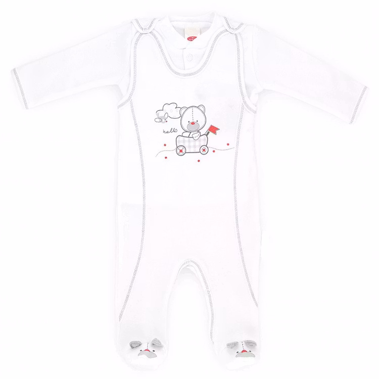 Set - Tröja och sparkdräkt med nallemotiv från kollektionen Eko Bear