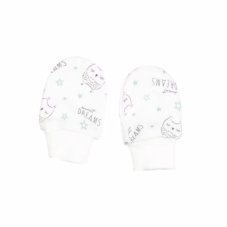 Vantar med ugglor från kollektionen Sweet Dreams Owl. Vantarna har mudd vid handleden.