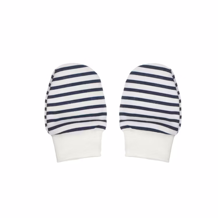 Randiga blå-vita vantar från kollektionen Blue Stripes