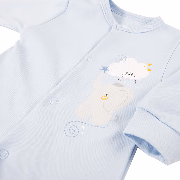 Blå sparkdräkt - liggande - Baby Mellow