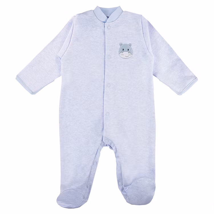 Blå sparkdräkt med motiv från kollektionen Baby Love