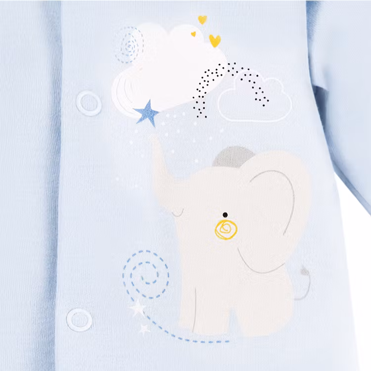 Blå sparkdräkt med elefant - Baby Mellow