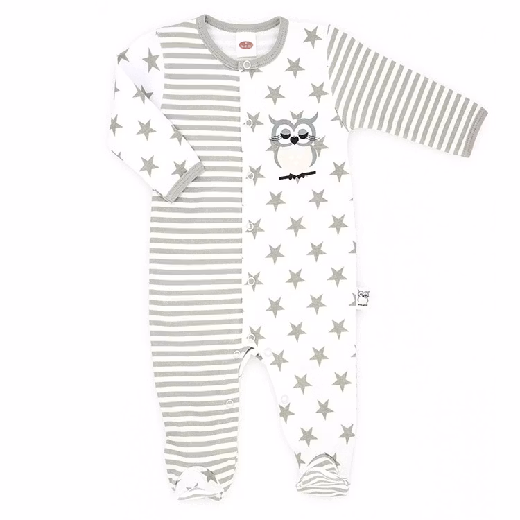 Stjärnmönstrad sparkdräkt med ugglemotiv - Baby Owl