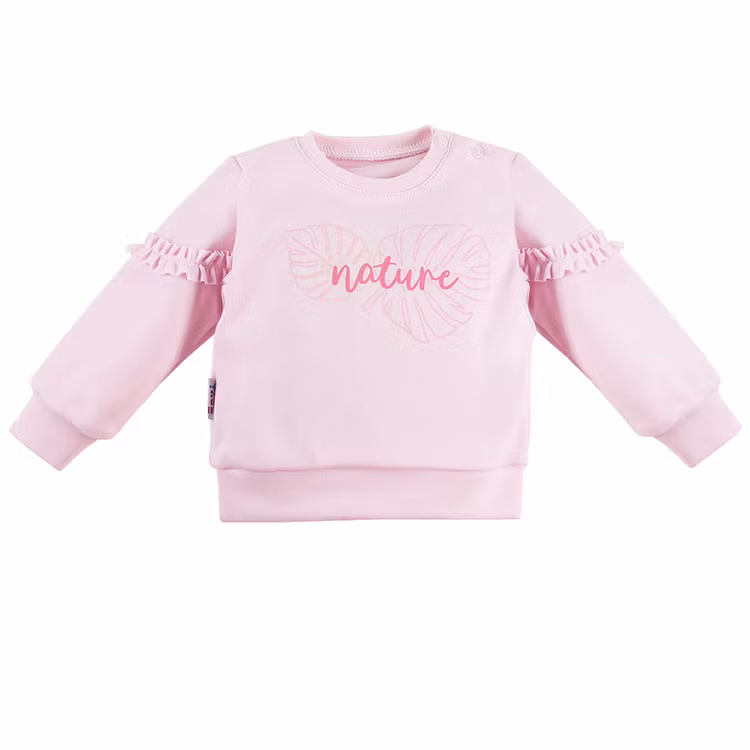 Rosa tröja med volang från kollektionen Nature