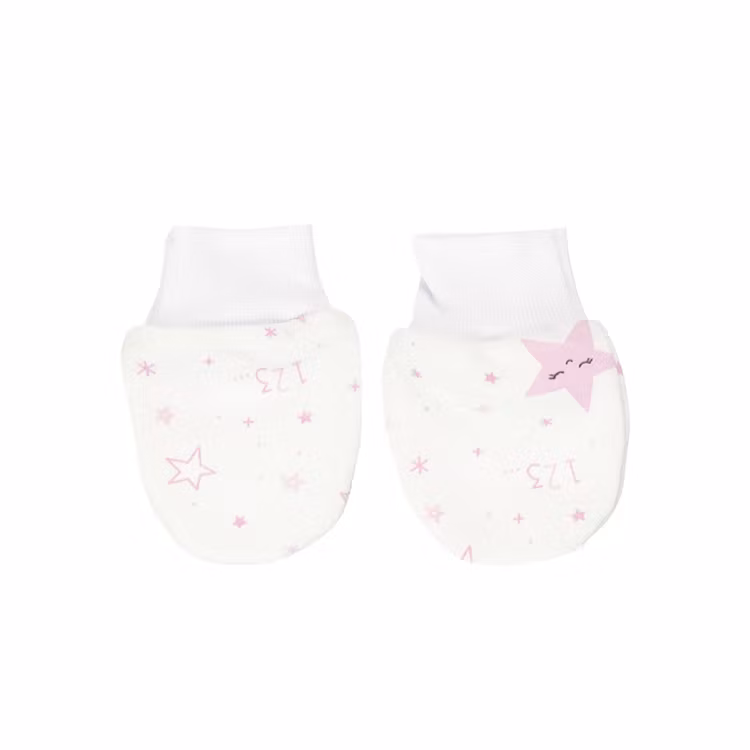 Vita vantar med rosa stjärnor från kollektionen Sleeping Stars