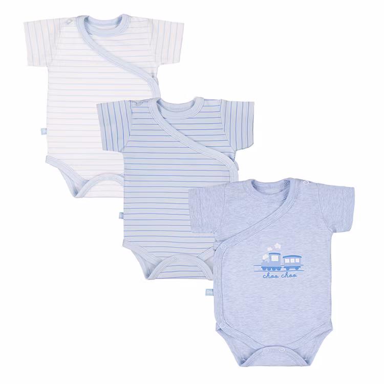 Kortärmade omlottbodies i 3-pack från kollektionen Tiny Blue