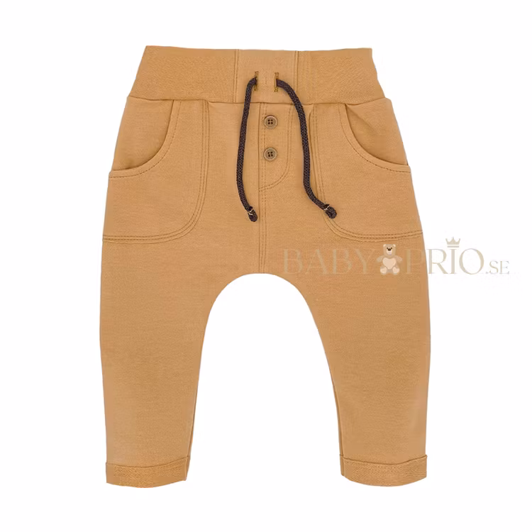 Eleganta kamelfärgade sweatpants med fickor - Ellegance