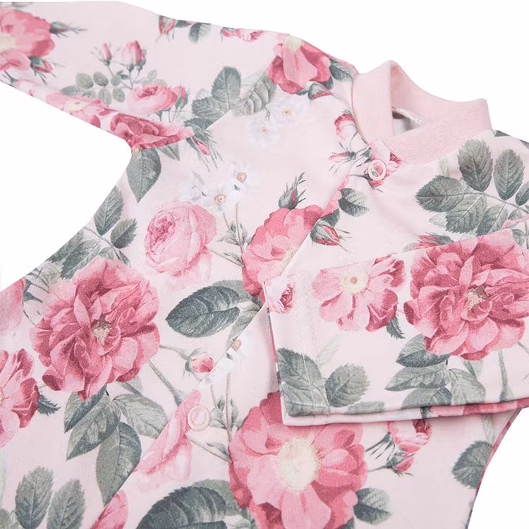 Rosa sparkdräkt med rosor - Vintage