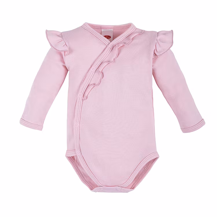 Rosa body med volang - Rose Bonica