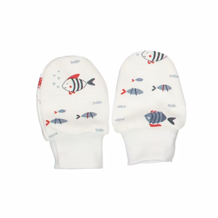Beige vantar med fiskar - Baby Fish