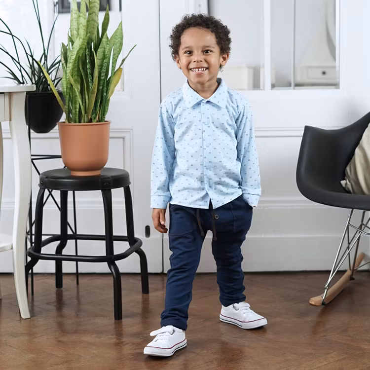 Pojke med marinblå sweatpants med fickor - Casual