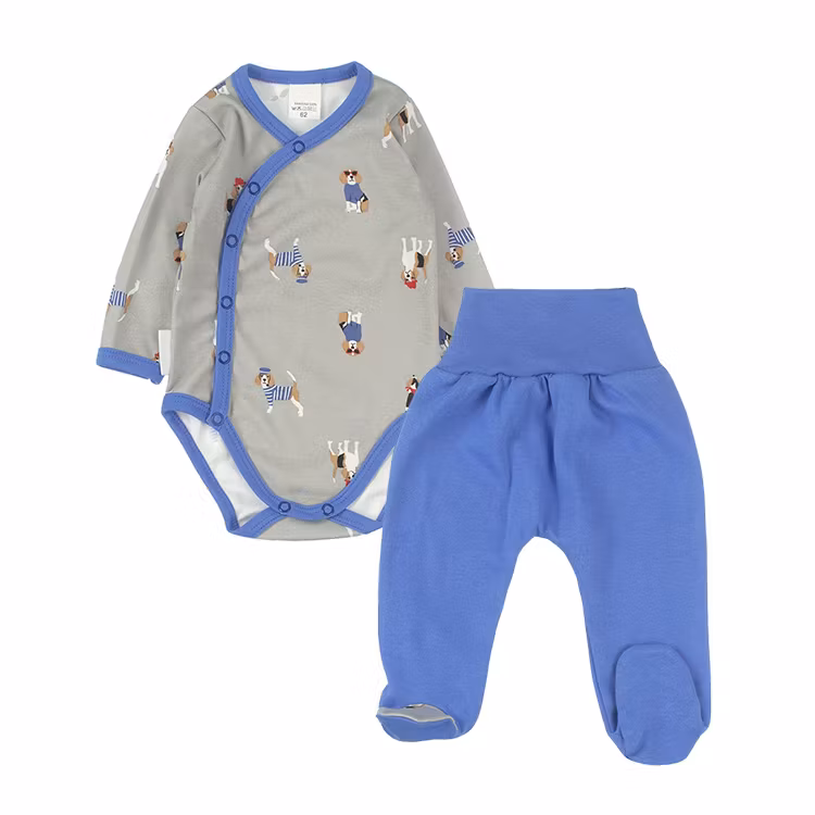 Babyset - Byxor och body med hundar från kollektionen Classy Dogs