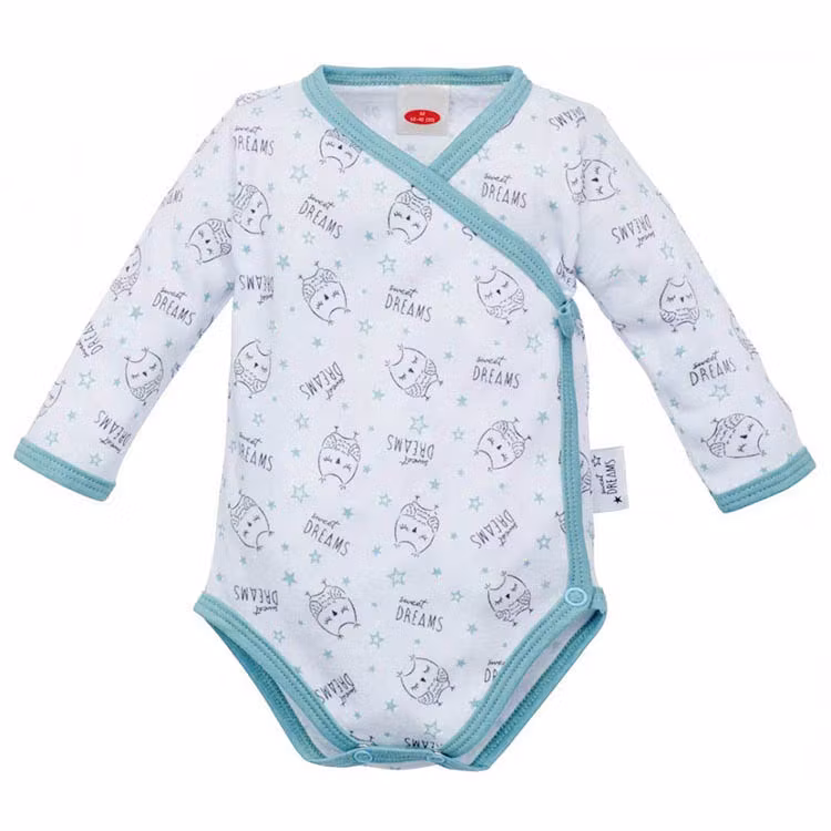 Vit långärmad body med ugglemönster - Sweet Dreams