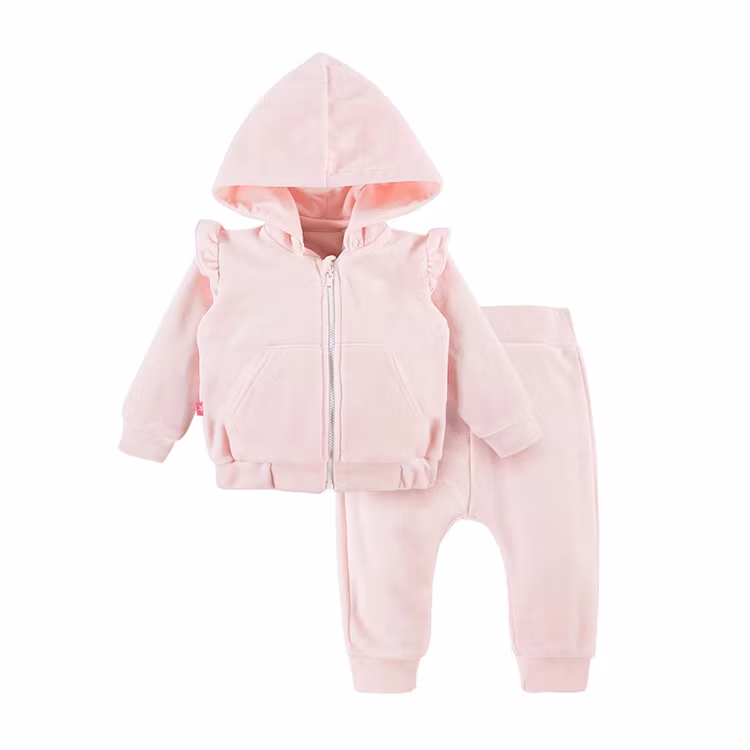 Set - Velour - Rosa luvtröja & byxa - Aspen