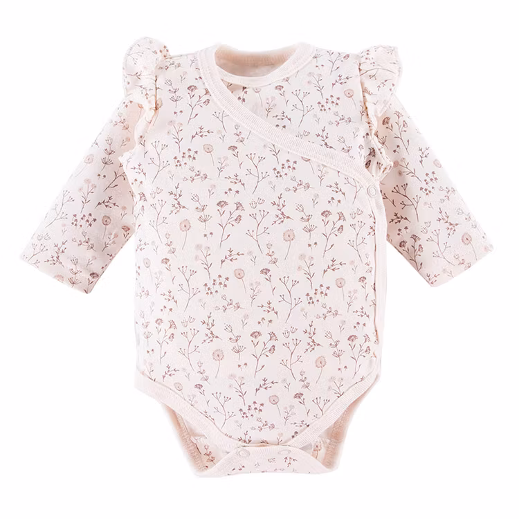 Beige omlottbody med blommigt mönster  - Bloom