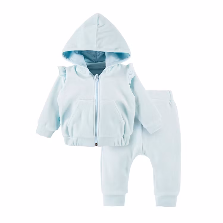 Set - Velour - Mintgrön luvtröja & byxa - Aspen