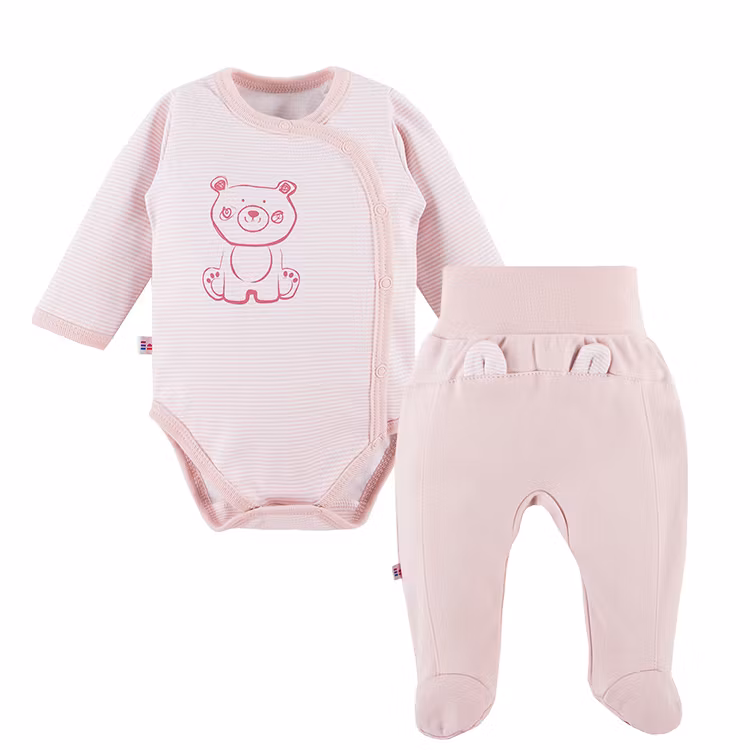 Set - Rosa byxa med öron & body med söt nalle - Big Bear