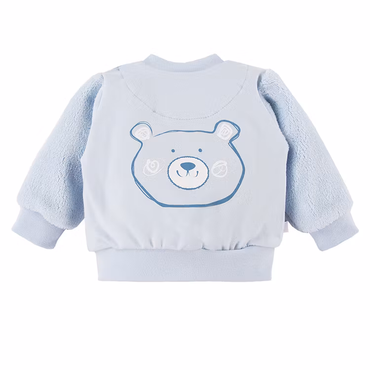 Baksida av Blå tröja med pileärmar och nalle motiv - Big Bear