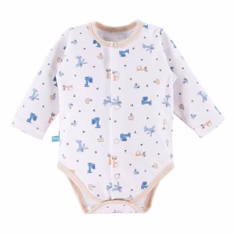 Beige Body med mönster - Cute blue