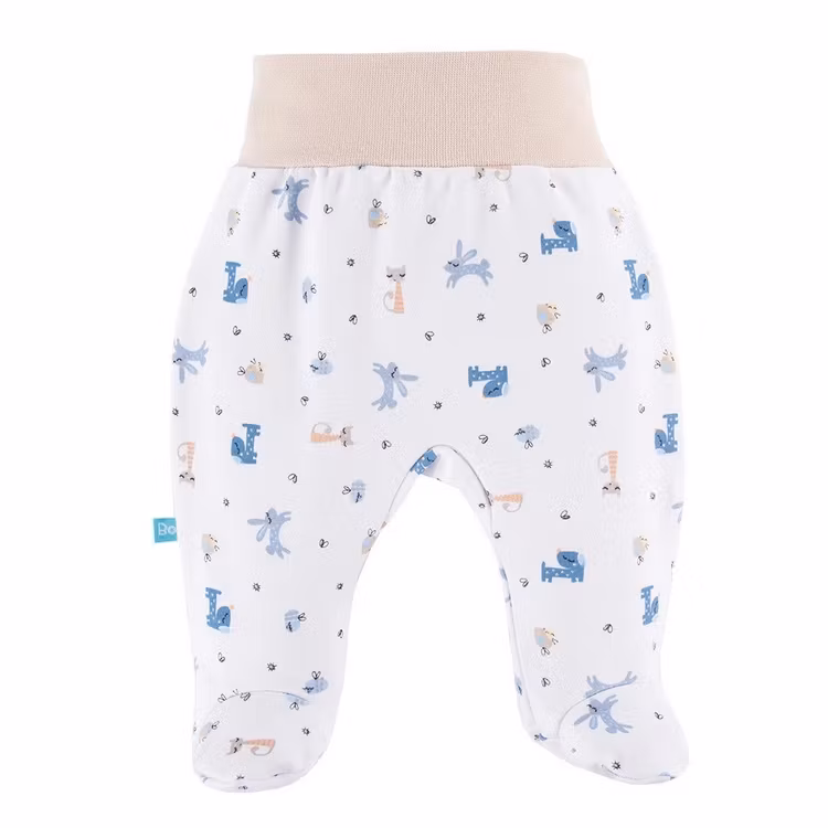 Beige Byxa med mönster - Cute blue