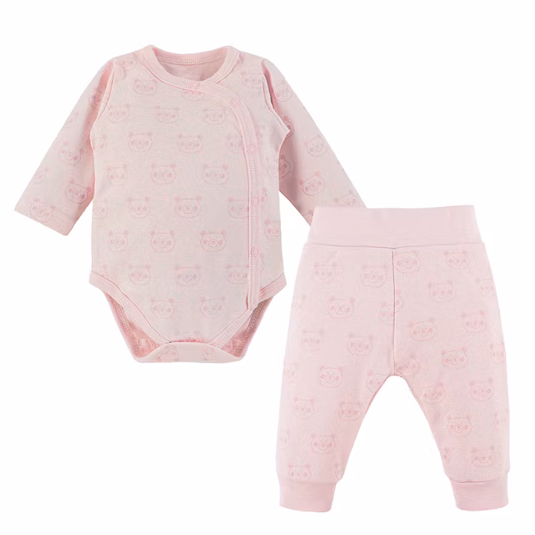 Set rosa body med smart knäppning och byxa - Big Bear