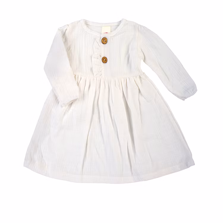 Vit babyklänning i muslin - Baby Natural