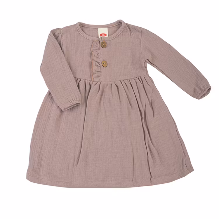 Muslin klänning - mörk beige - Baby Natural