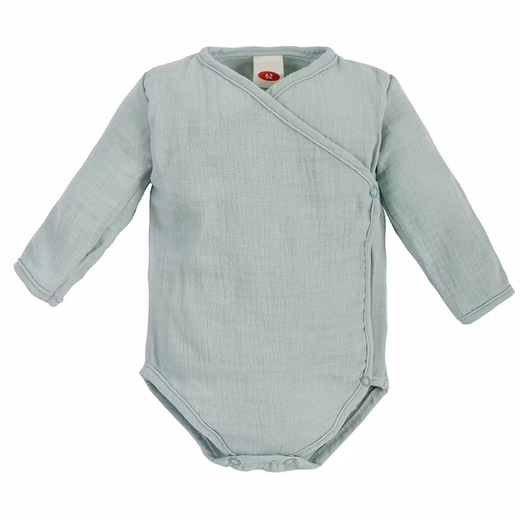 Muslin omlottbody - Grön - Natural Baby