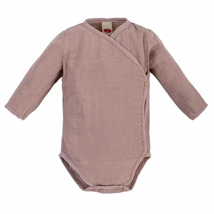 Muslin omlottbody - Mörk beige - Natural Baby
