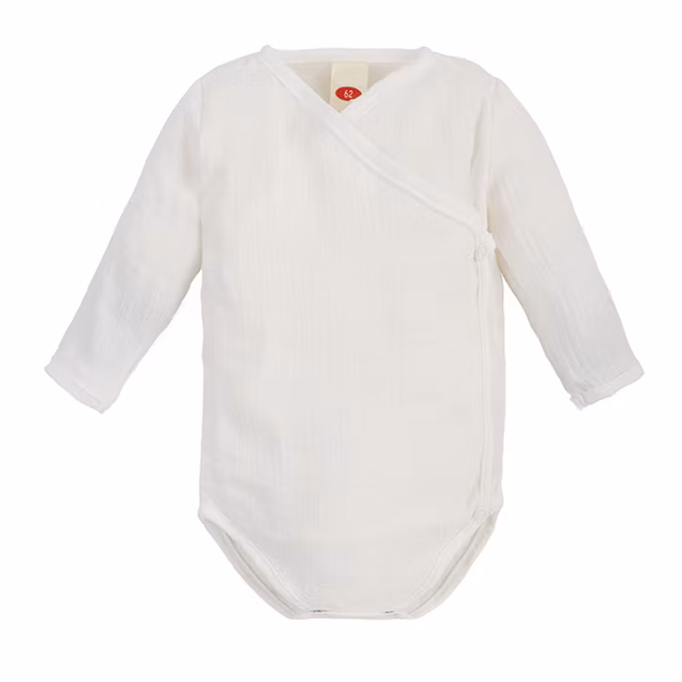 Muslin omlottbody - Vit - Natural Baby