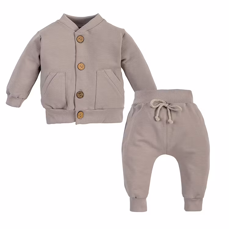 Set - Beige Sweatshirt-cardigan och byxa - William