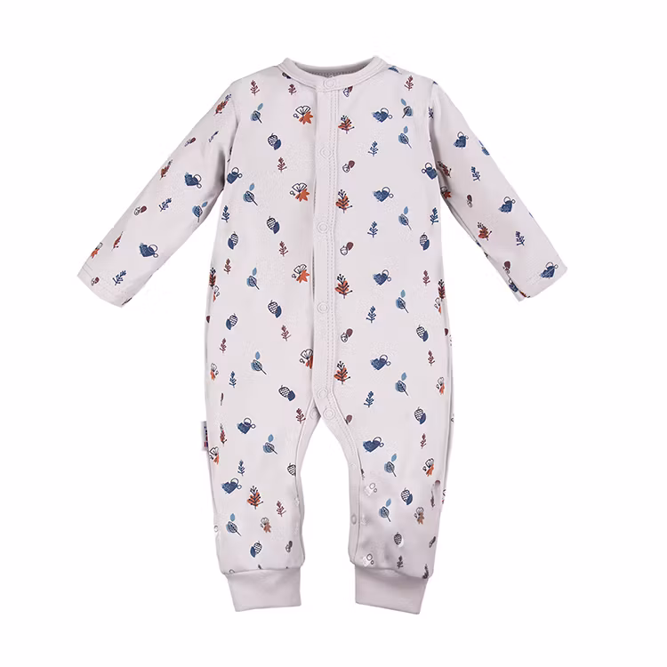Långärmad jumpsuit med lövmönster - Adventure