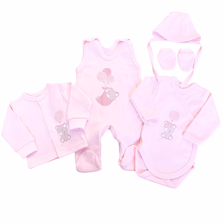 Rosa babystartpaket med nallar i 5 delar - Sweet Teddy