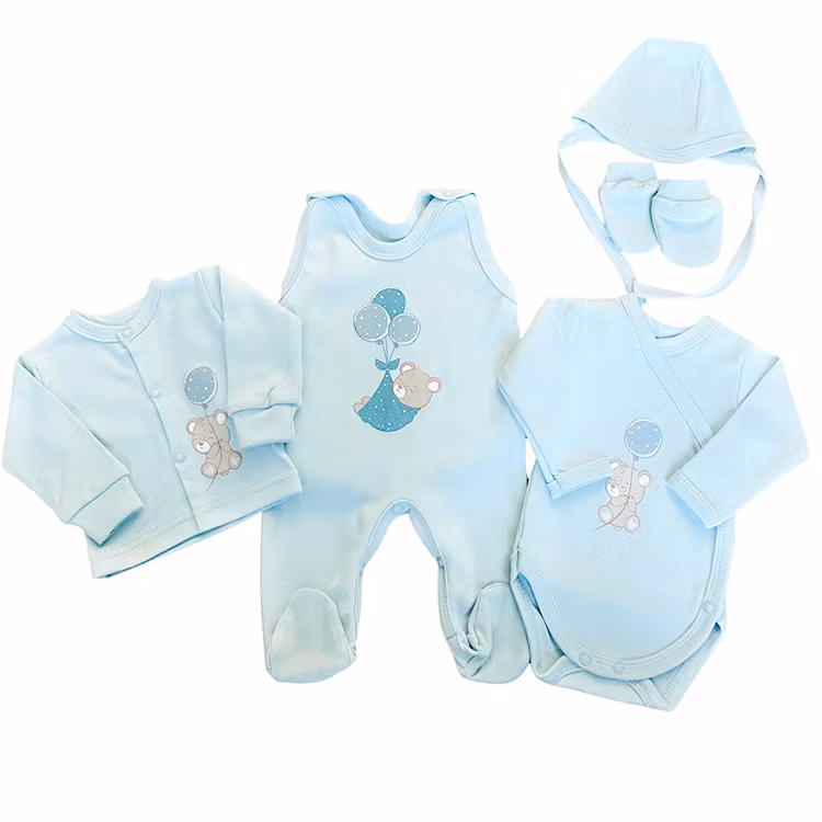 Blått babystartpaket med nallar i 5 delar - Sweet Teddy