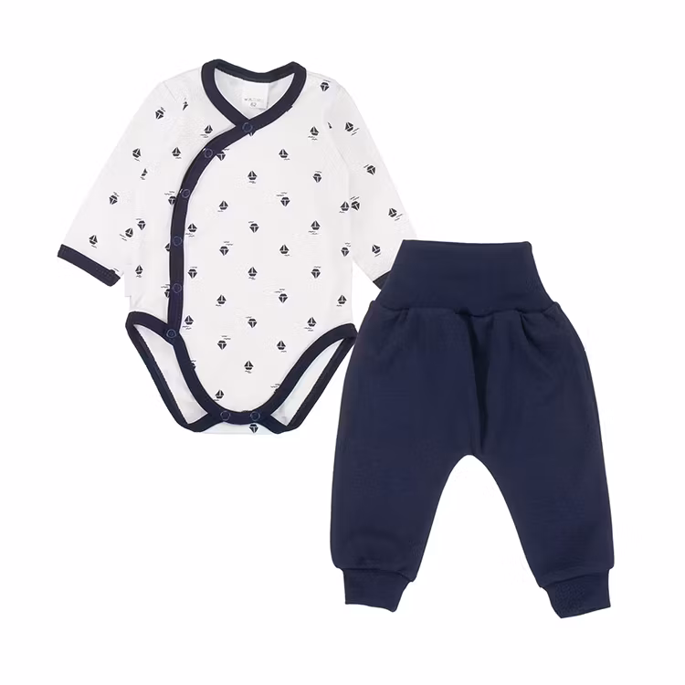 Set - Byxor och body med båtar - Babybåt