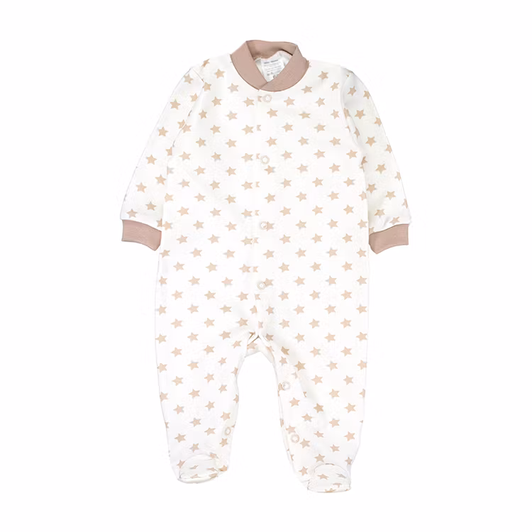 Cremevit sparkdräkt med beige stjärnor - Stars