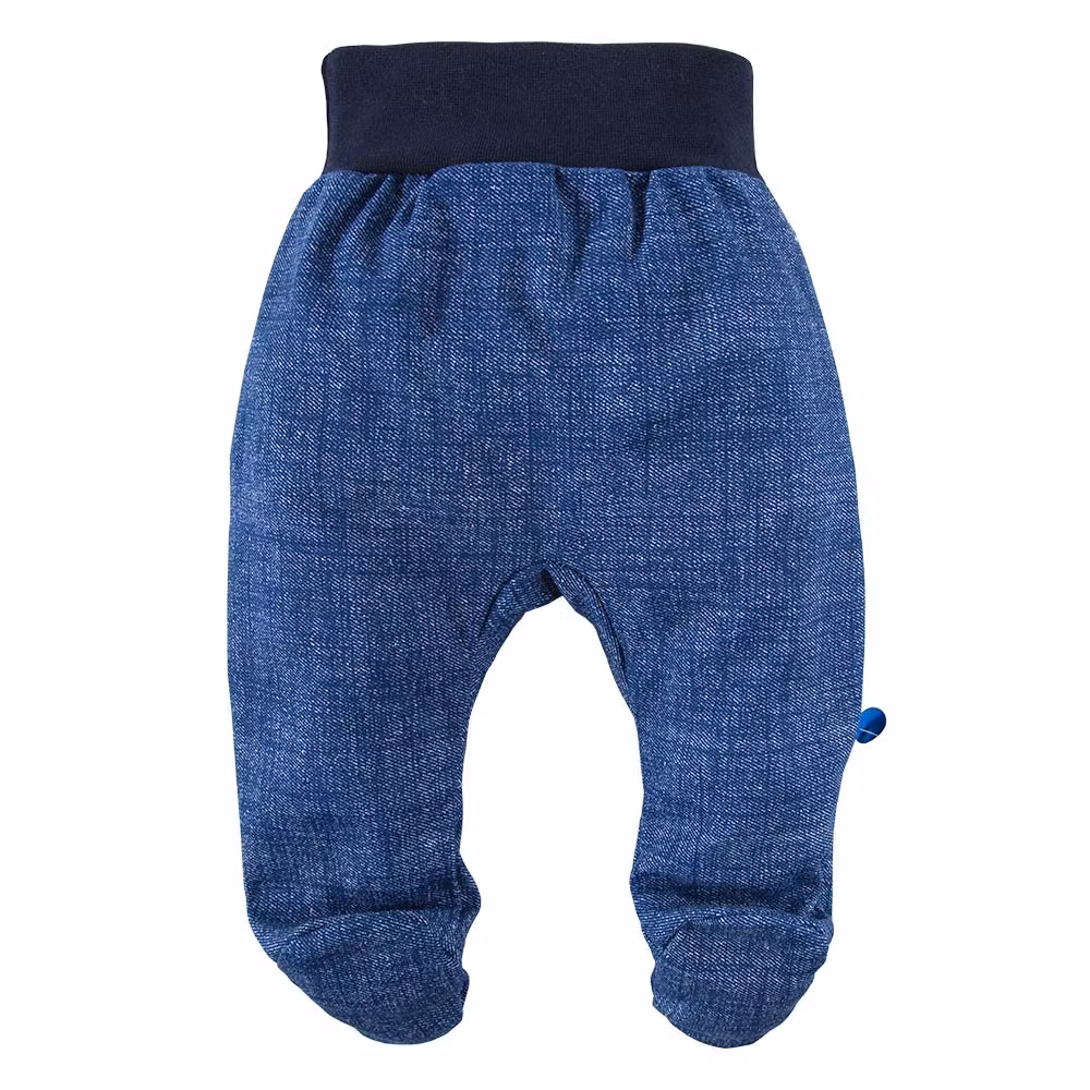 2-pack byxor med hela fötter - Jeanslook och blå