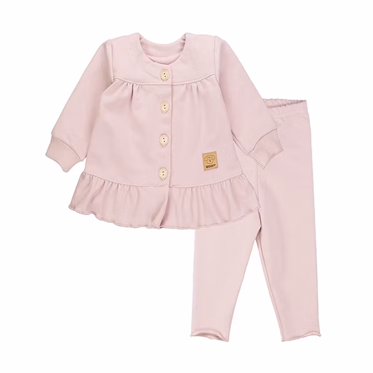 Set - Rosa Sweatshirt-cardigan och byxa - Anna