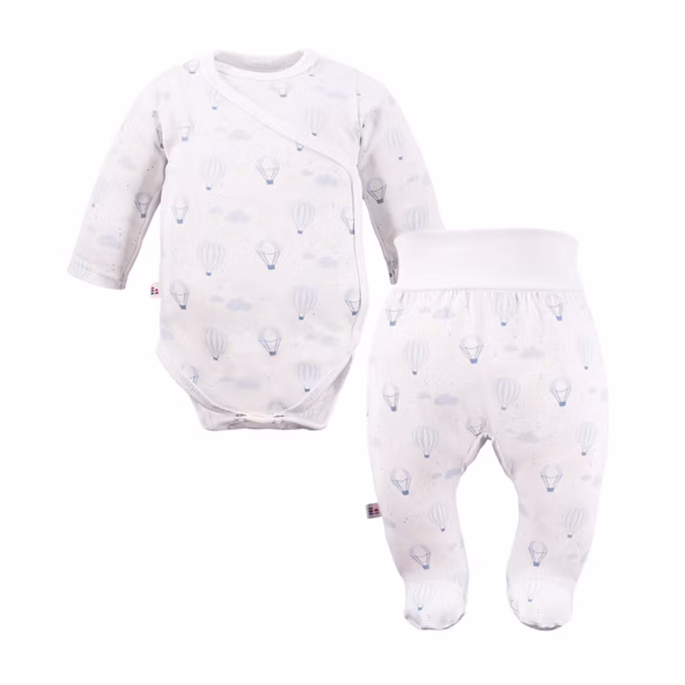 Set i 2 delar- Vit omlottbody med ballonger & byxa - Petite