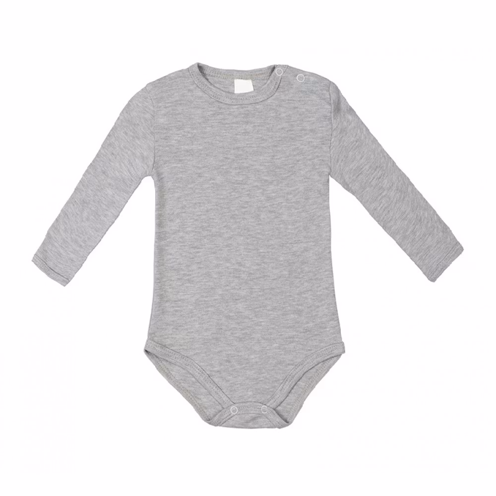 Långärmad body (Grå) - Classic Baby